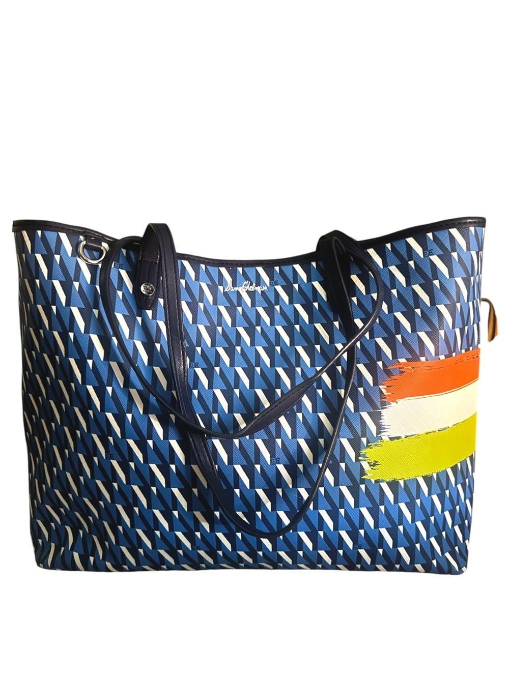 SAM EDELMAN Signature Geometric Prints Large Shoulder Tote Bag